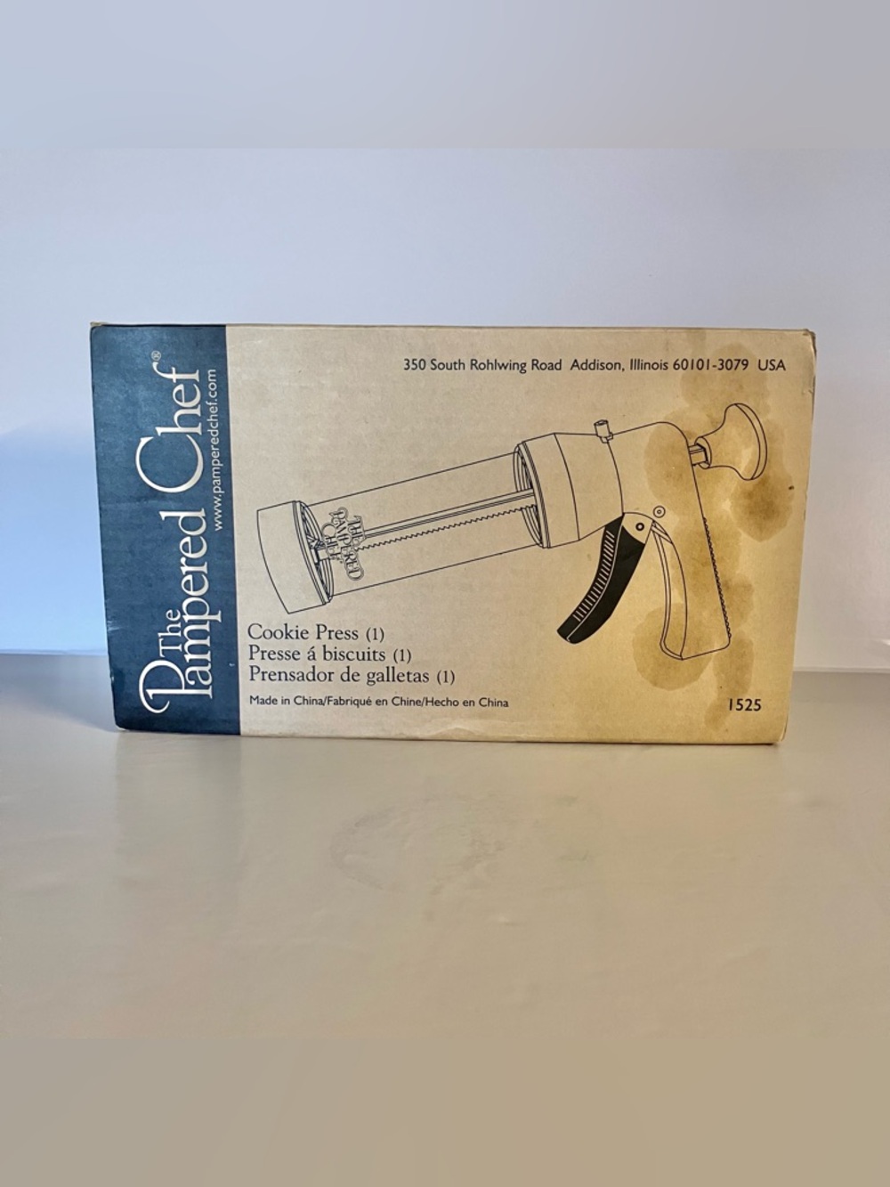 The Pampered Chef Cookie Press #1525 Complete in Original Box Unsued, Retired‎